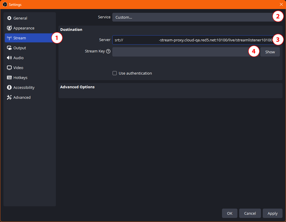 OBS Studio Stream Settings