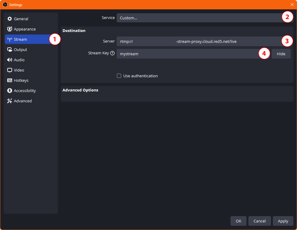 OBS Studio Stream Settings